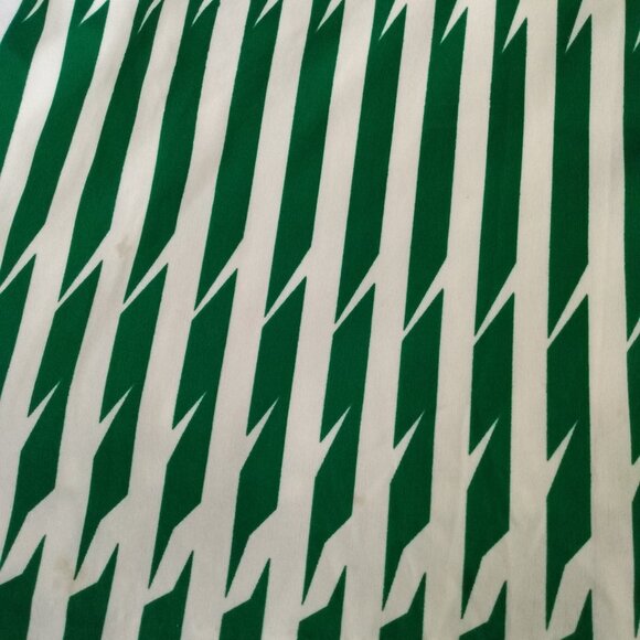 Vintage Dress Green White Vertical Geometric Stripes 32"B 27"W Retro 60s 70s - Picture 11 of 13